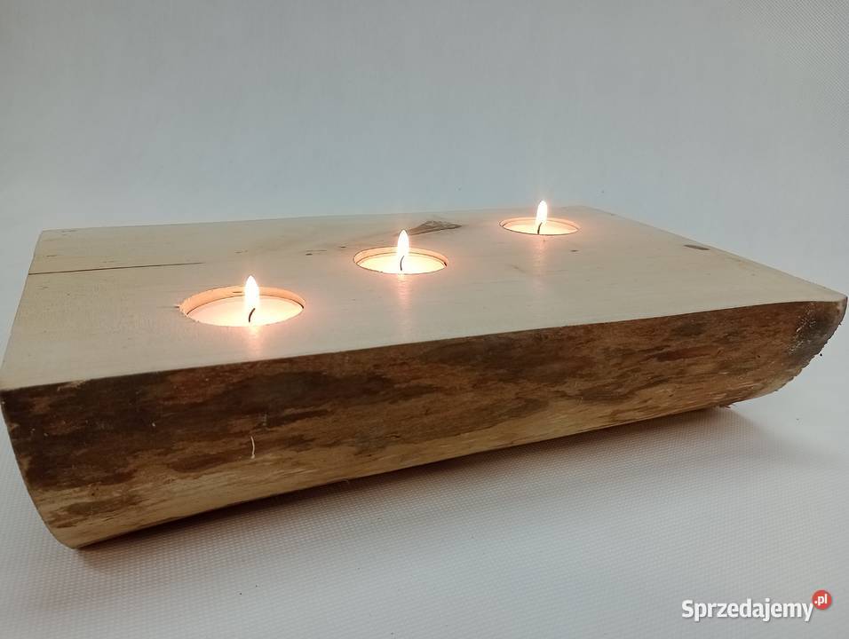 DREWNIANY ŚWIECZNIK Z PODGRZEAWCZAMI TEALIGHT S4 Żagań sprzedam