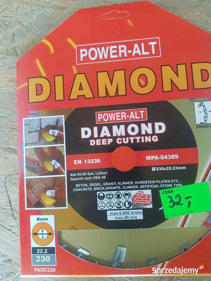 TARCZA DIAMENTOWA DO CIĘCIA 230 mm betonu złota Głogowa