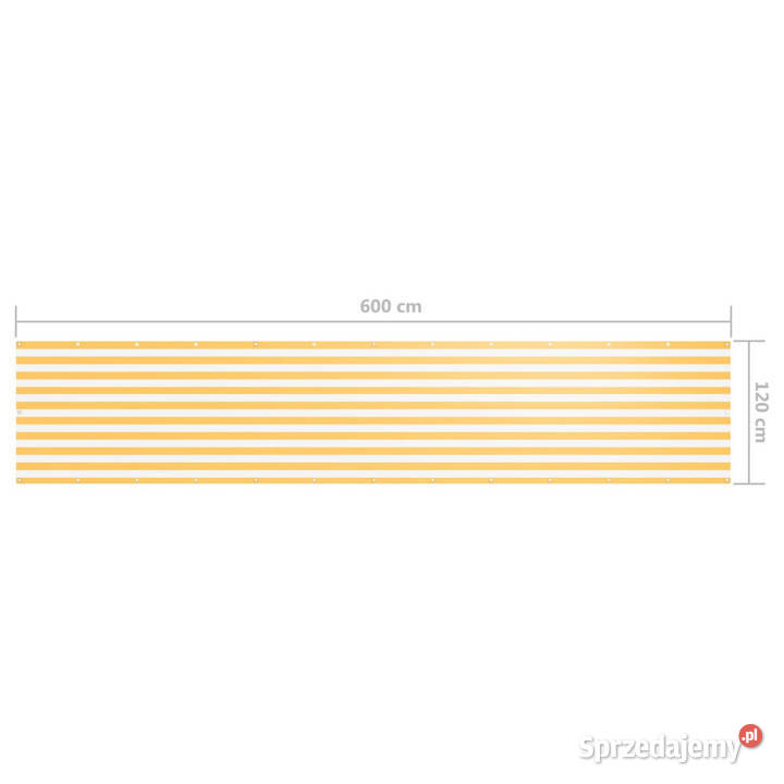 Parawan balkonowy białożółty 120x600 tkanina mazowieckie Warszawa