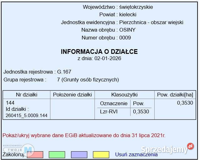 Działka Pierzchnica 7578m2 Nieruchomości świętokrzyskie