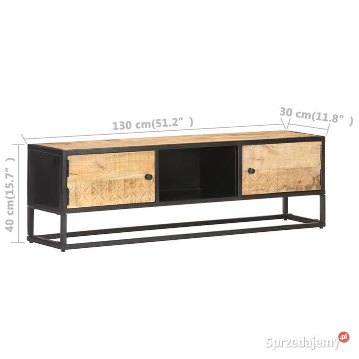 Szafka TV z drzwiczkami 130x30x40 surowe drewno mazowieckie Warszawa sprzedam