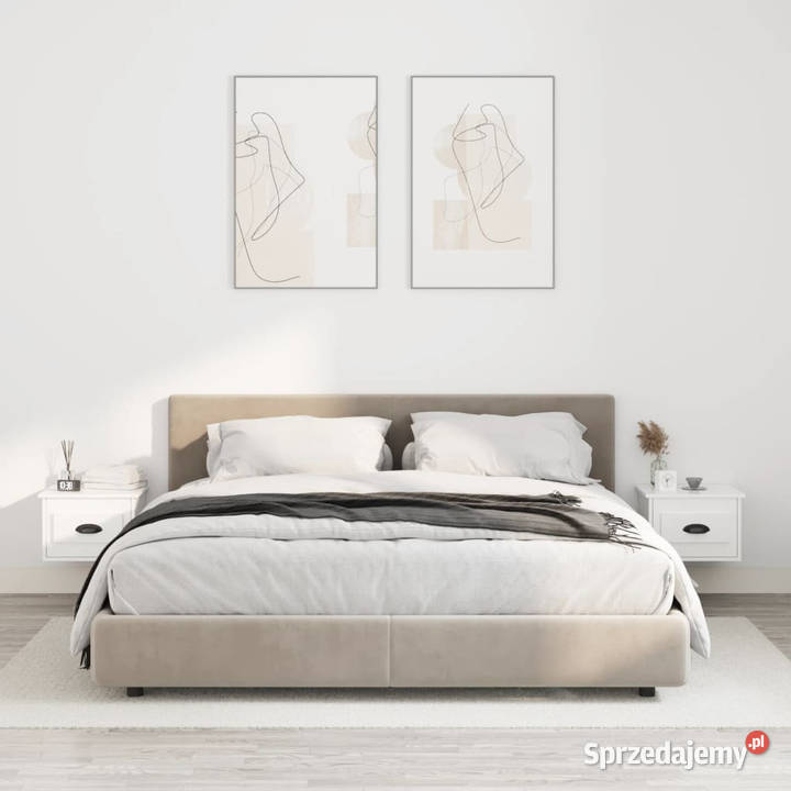Wiszące szafki nocne 2 białe 415x36x28 WM816377 Warszawa