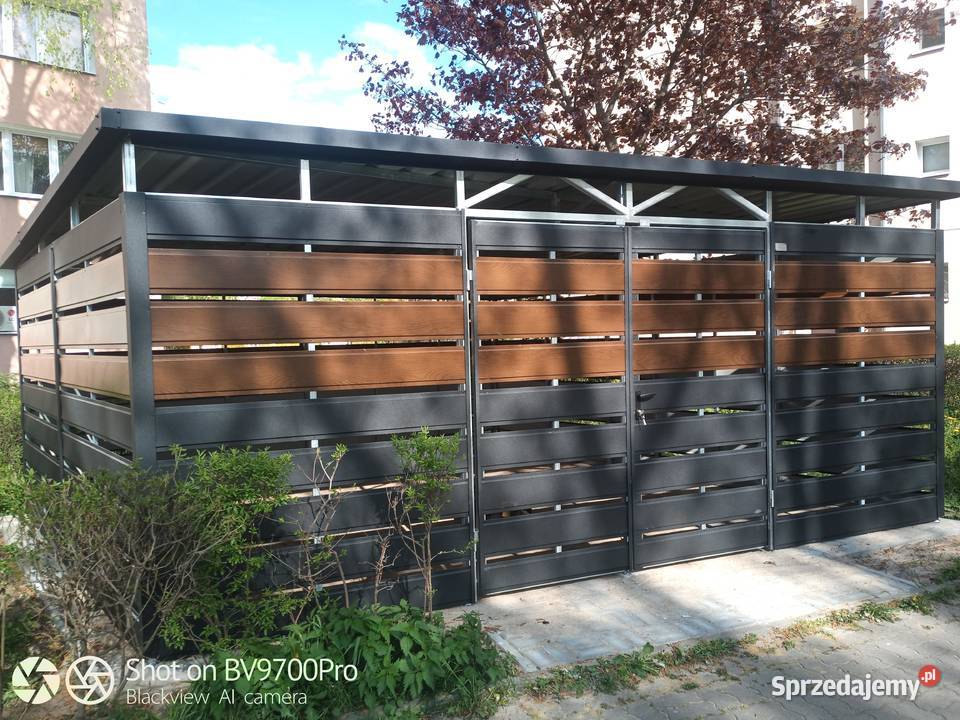 NOWOCZESNA WIATA ŚMIETNIKOWA PANELOWA Szybka Janki