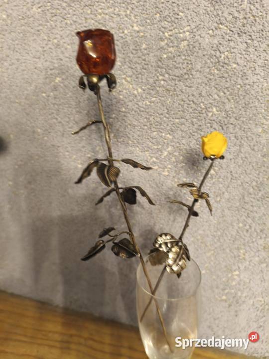 Róża Bursztyn Srebro Vintage podlaskie Białystok