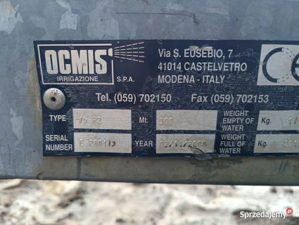 Deszczownia Ocmis 75300 Czerwińsk nad Wisłą