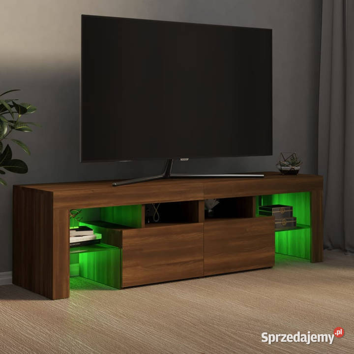 Szafka TV z oświetleniem LED brązowy dąb mazowieckie Warszawa
