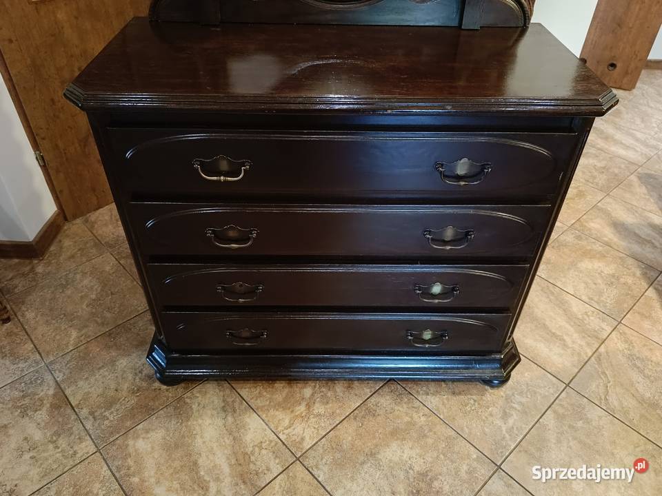 Stara komoda z owalnym lustrem vintage 47cm Lipno