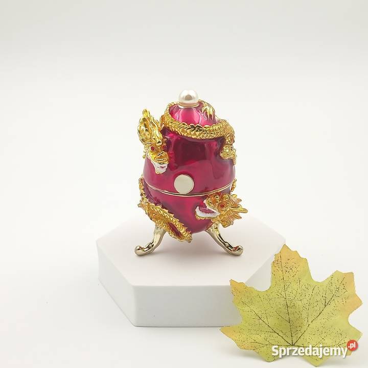 Jajko jajo faberge pojemniki szkatułka czerwone Zawiercie