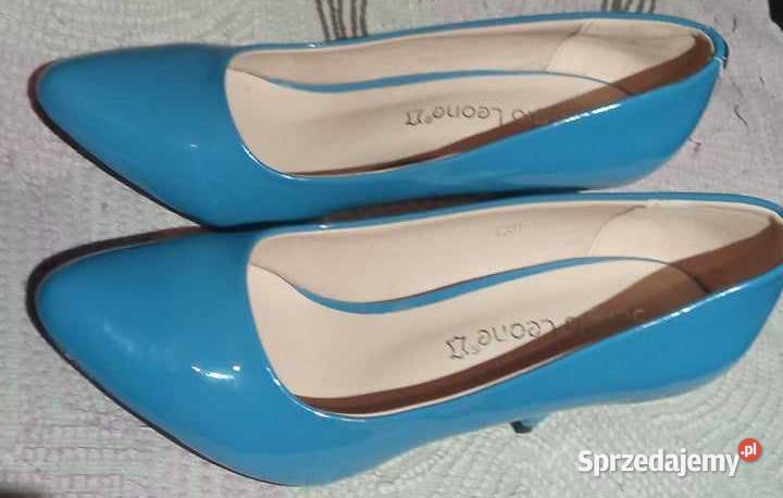 CZÓŁENKA szpilki niebieskie 37 Czółenka