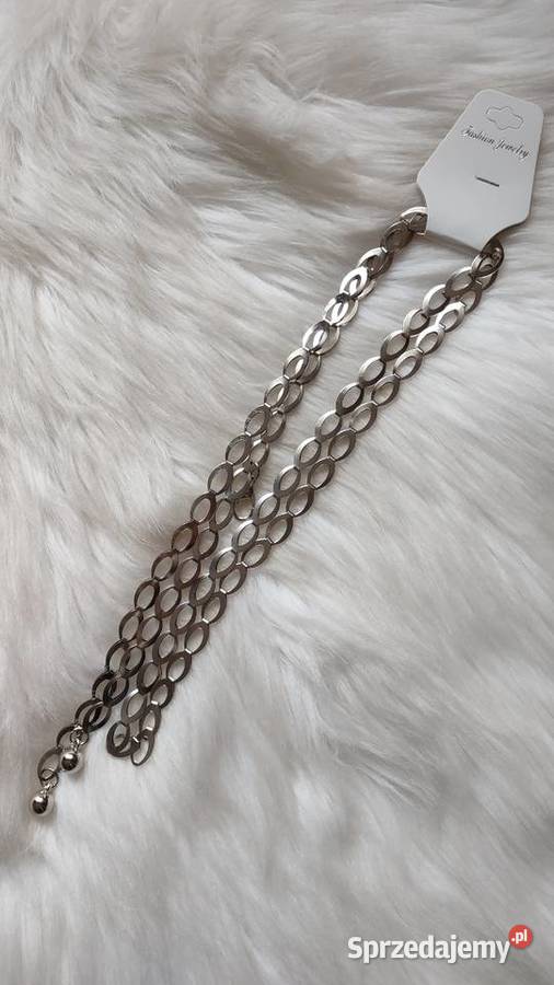 Pasek łańcuszek kolor srebrny Olkusz