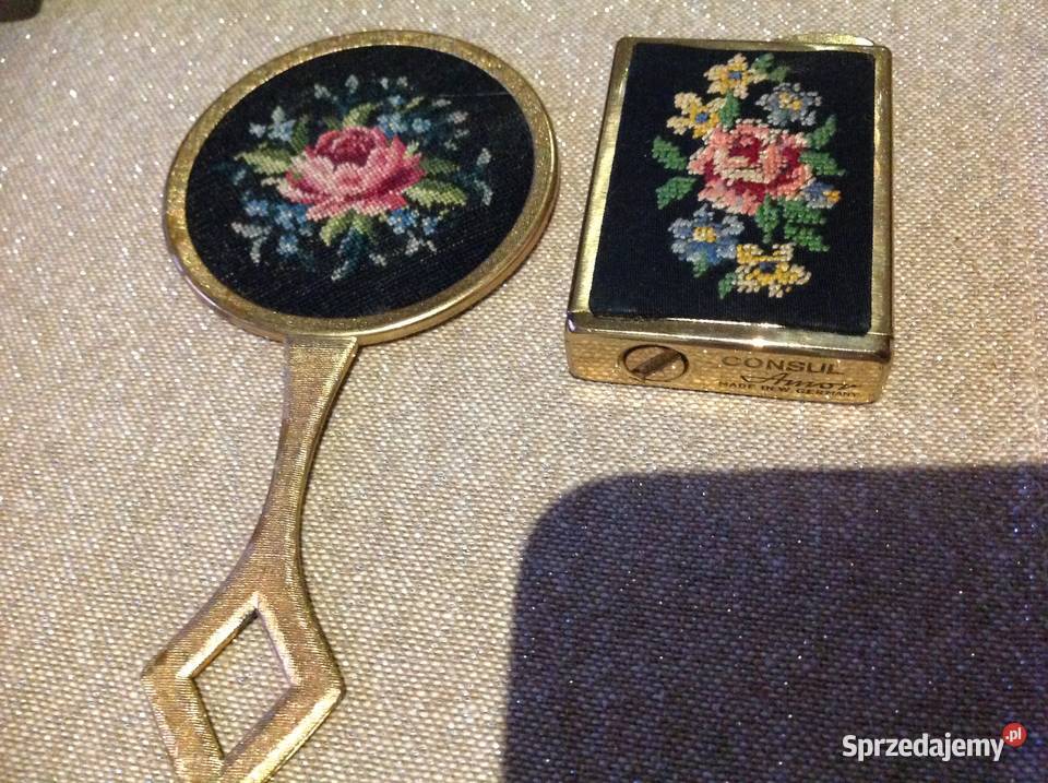 Stara Perfumetka Lusterko Zestaw Toaletowy Nowa Sól