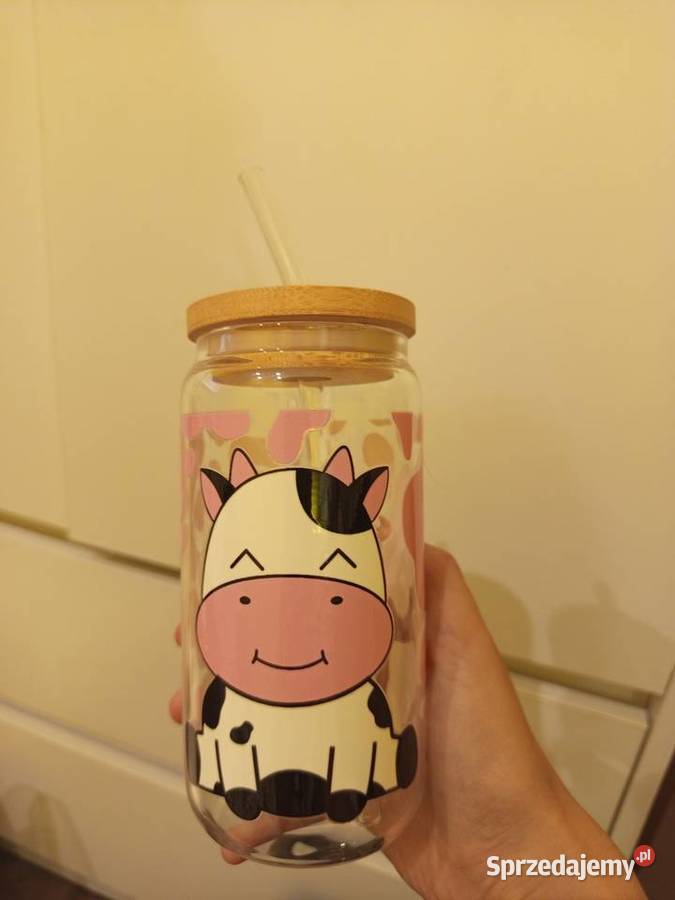 Kubek szklany z słomka mazowieckie Mazowszany sprzedam