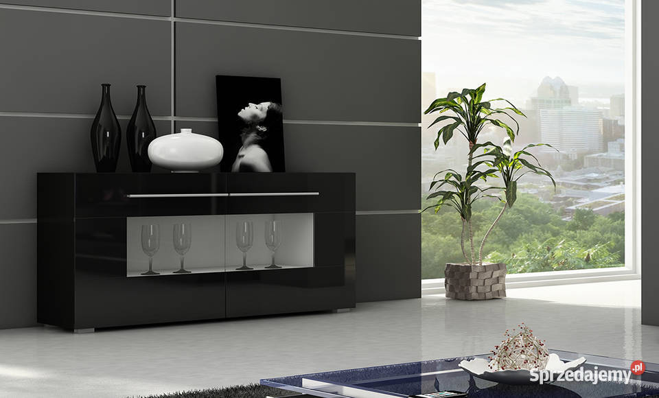 Komoda czarna JET SET pół połysk dostawa czarny