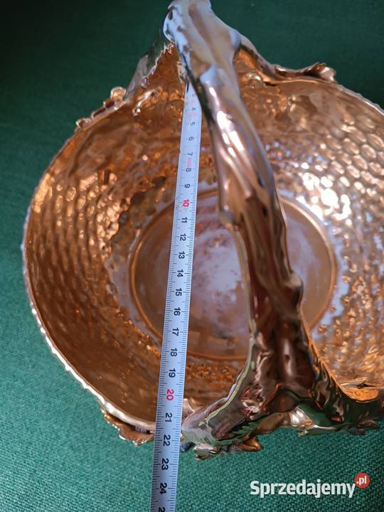 Piękny duży porcelanowy koszyk złocony Gorlice