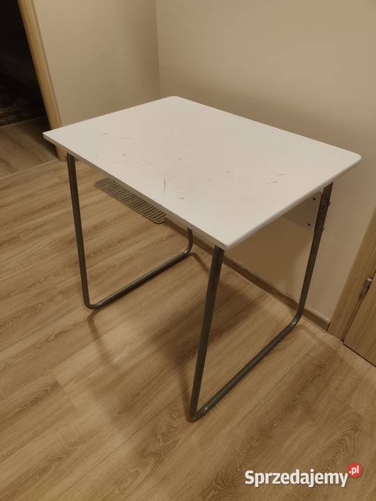 Biały stolik biurko stół 50x70x74 metalowa rama Rzeszów
