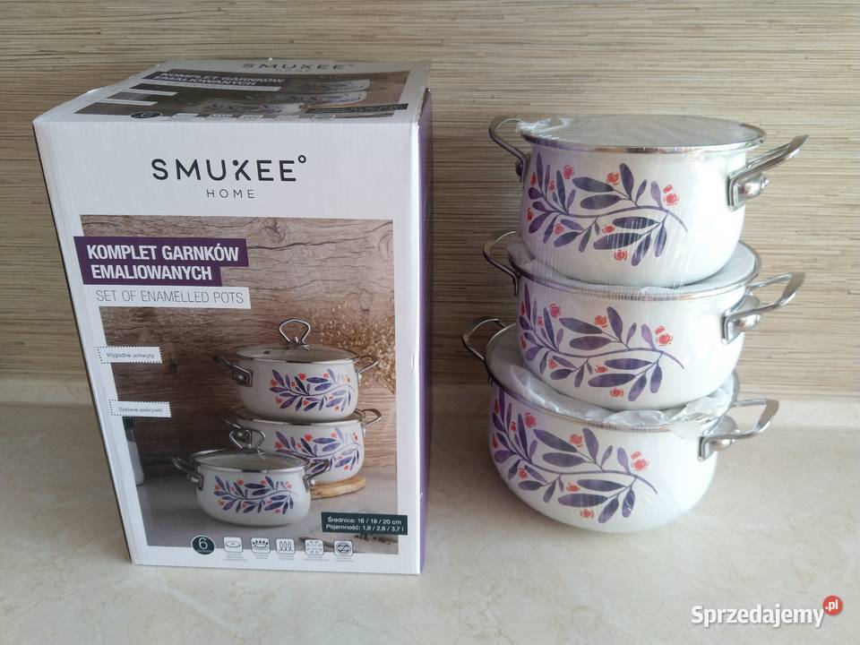 NAJTANIEJ Zestaw Garnków Emaliowanych Pokrywkami Zabrze sprzedam