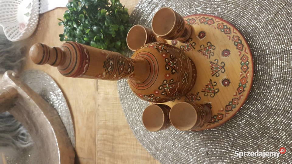 Karafka kieliszki podstawek PRL