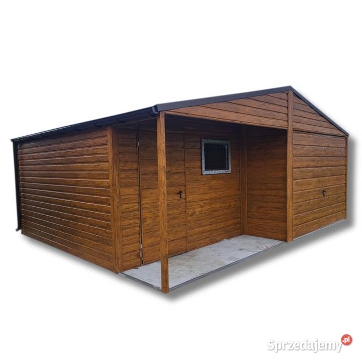 Garaż Blaszany 6x5 Dwuspadowy Drewnopodobny Piła