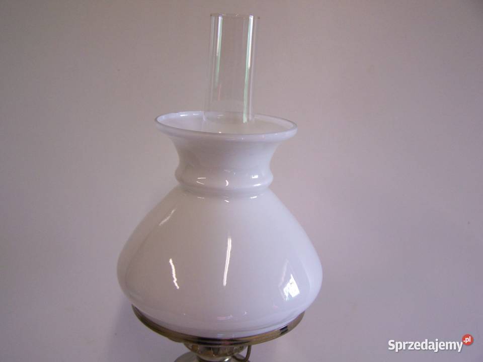 Lampa stołowa nocna w stylu retro szkło mleczne