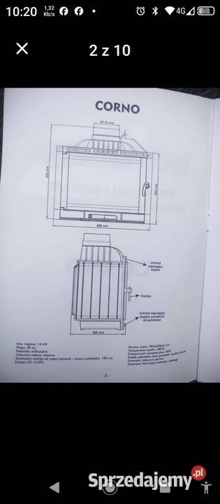 Kominek na drewno 14KW Wołów