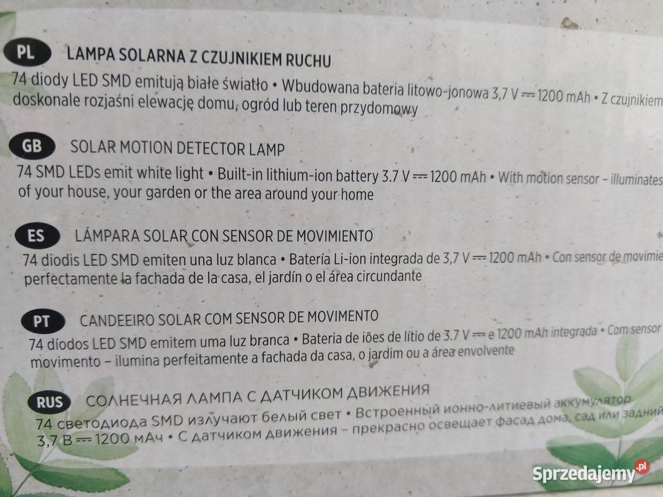 NAJTANIEJ Naświetlacz Solarny z Czujnikiem Ruchu śląskie