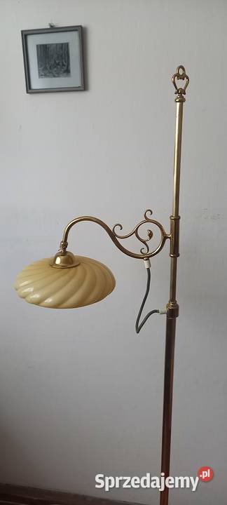 Mosiężna lampa podłogowa z ozdobnym ruchomym Skierniewice