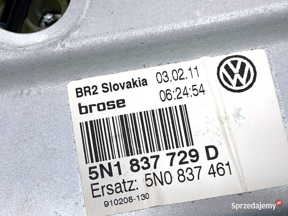 PODNOŚNIK SZYBY LEWY PRZÓD VW TIGUAN 5N1837729D