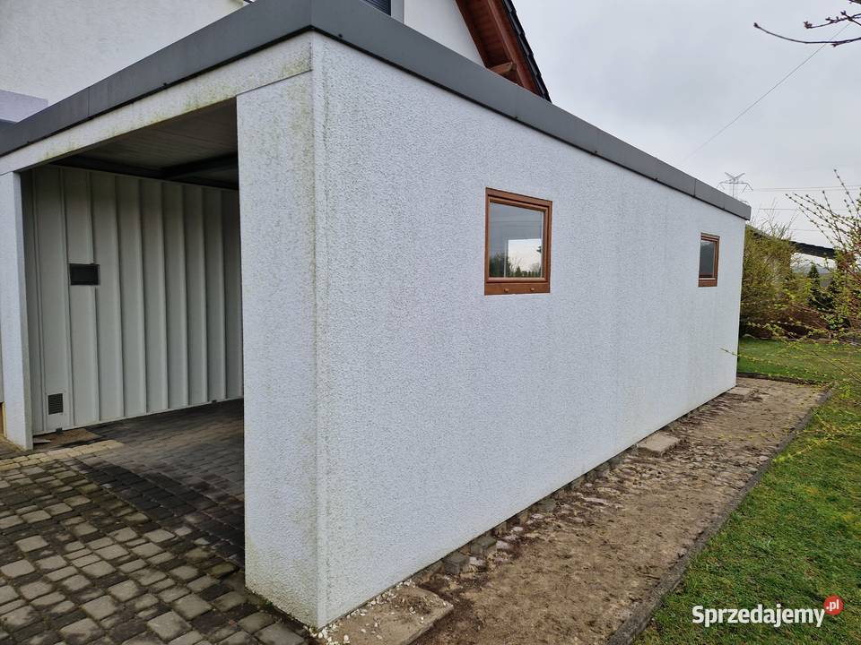 garaż blaszak tynkowany z oknami 35 m x 65 m śląskie Tarnowskie Góry