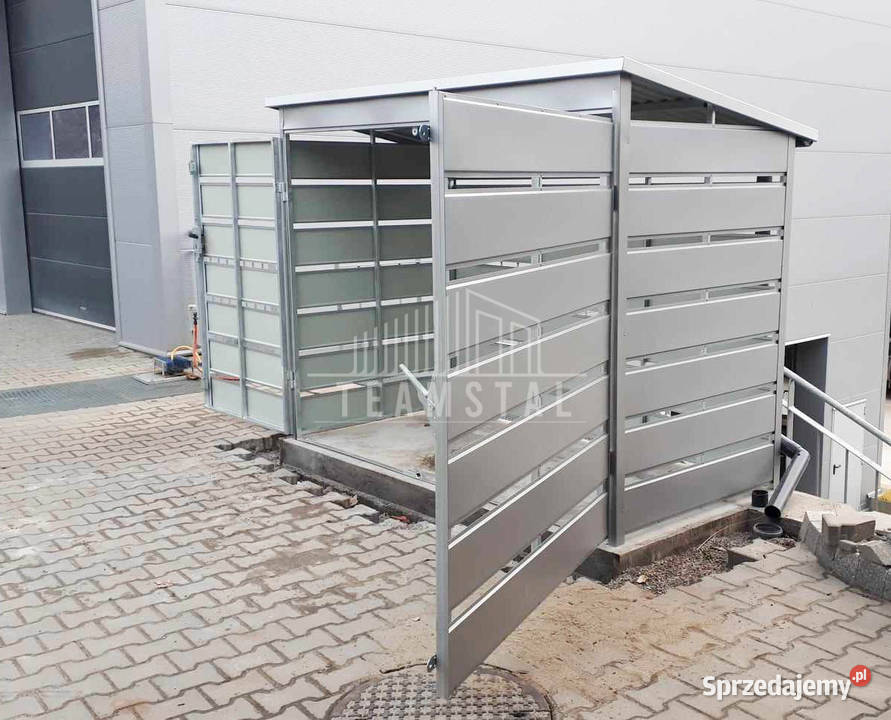 Wiata śmietnikowa spad tył 24x12m Srebrny Legnica