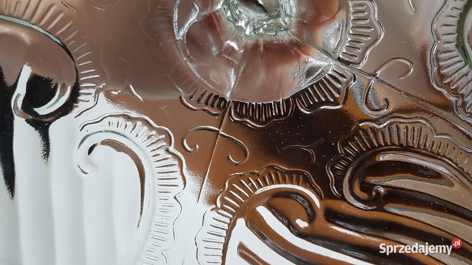 Owocarka Jabłuszka Zawijasy Ząbkowice szkło PRL Dąbrowa Górnicza