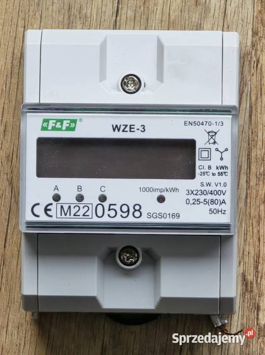 Licznik energii 3fazowy na szynę TH35 WZE3 FF Krzeszowice
