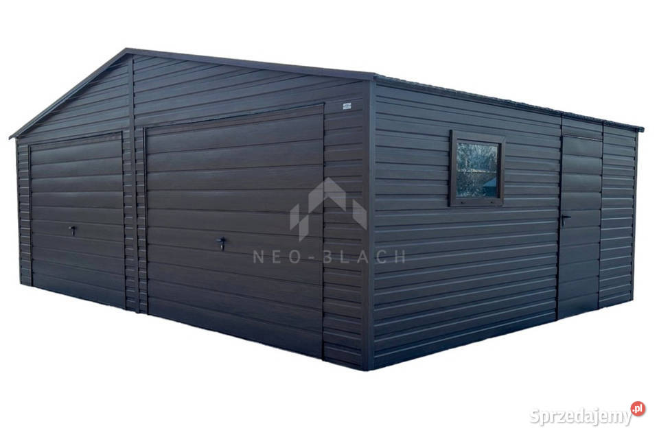 Garaż Blaszany 75x5m 2x Brama Uchylna okno Drzwi Sprzedaż Jastrowie