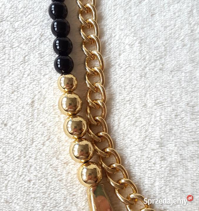 Naszyjnik kolor złoty czarny duży kolia Szczecin