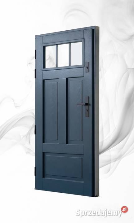 Drzwi Zewnętrzne Wejściowe Drewniane CZARNA kujawsko-pomorskie Toruń sprzedam