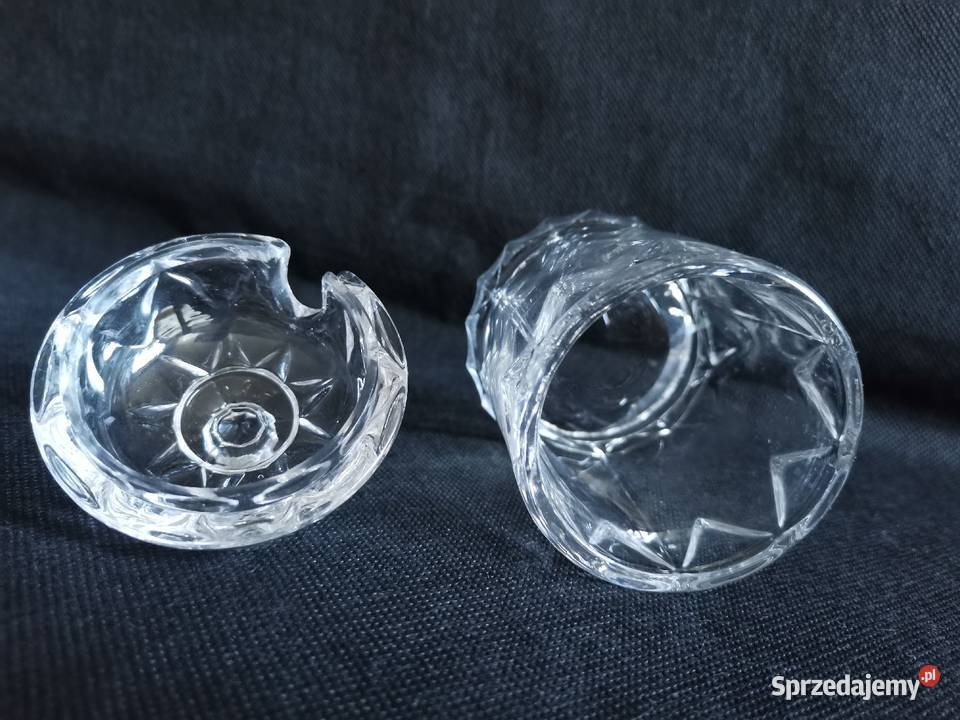 Stara przedwojenna musztardniczka szkło Art Deco Siemianowice Śląskie