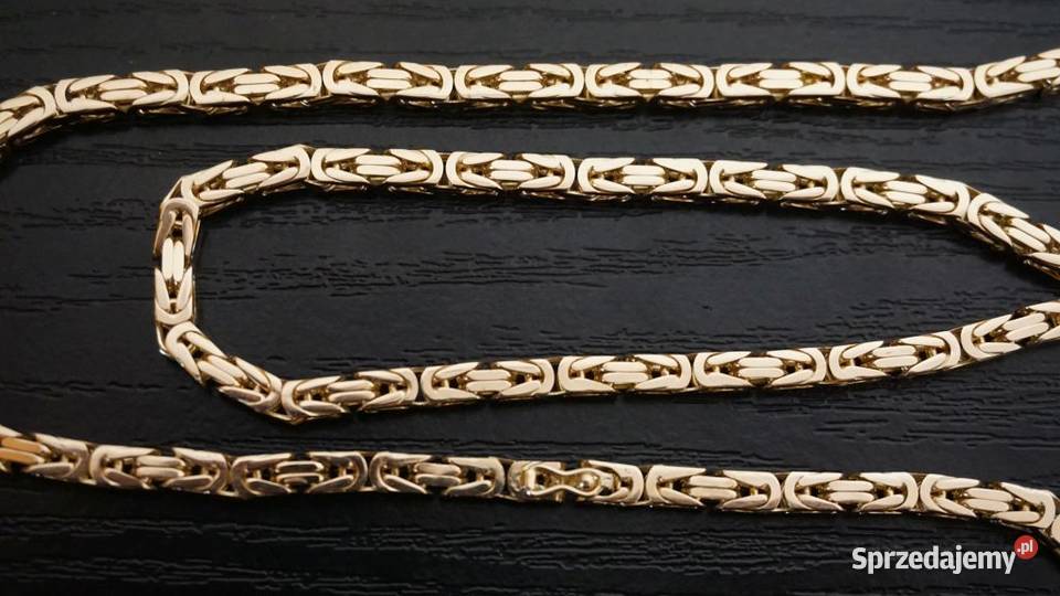 ZŁOTY KRÓLEWSKI ŁAŃCUSZEK DUŻY ŁAŃCUCH KOSTKA Warszawa