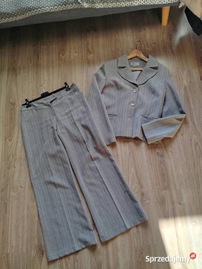 Szary Damski Komplet Garniturowy Szara Marynarka Kielce sprzedam
