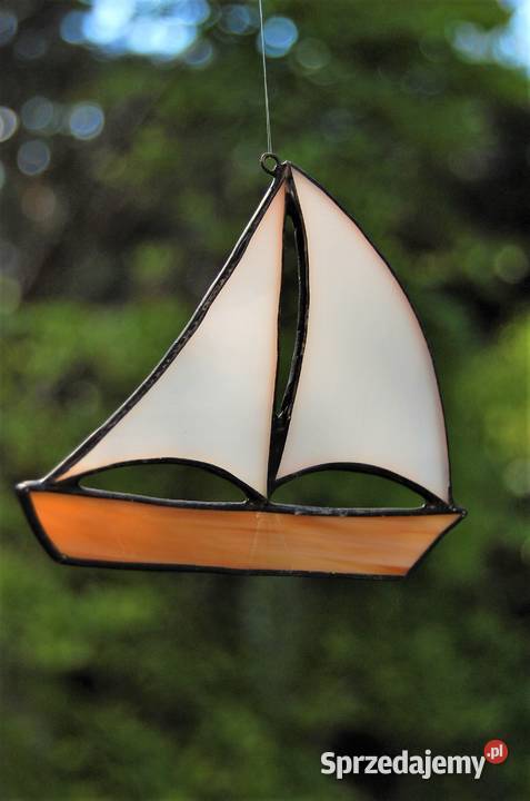 Łódka żaglówka witraż Tiffany marynistyczny lubelskie Lublin