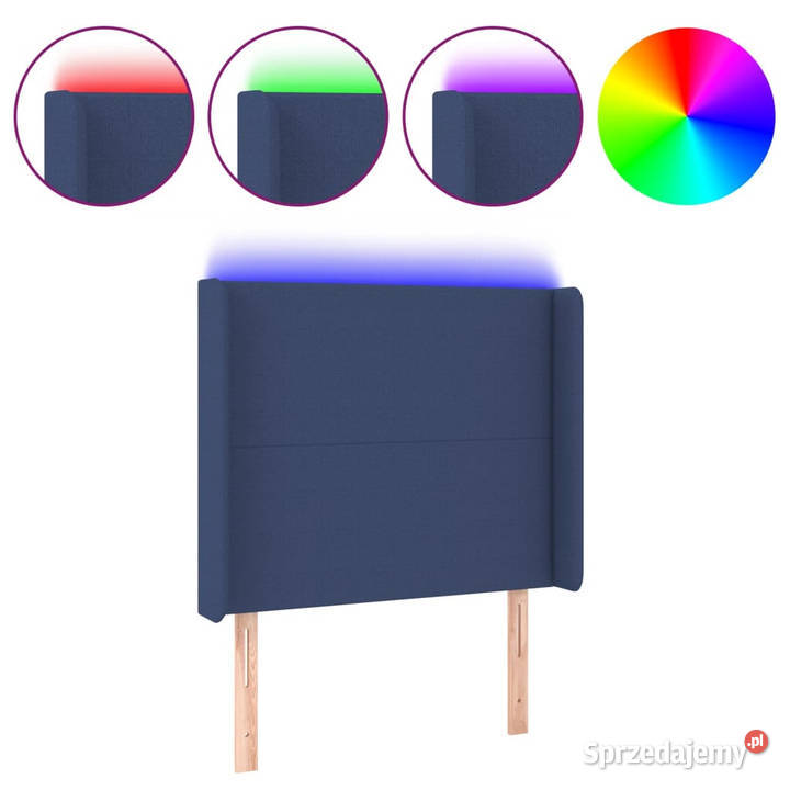 Zagłówek do łóżka z LED niebieski 103x16x118128