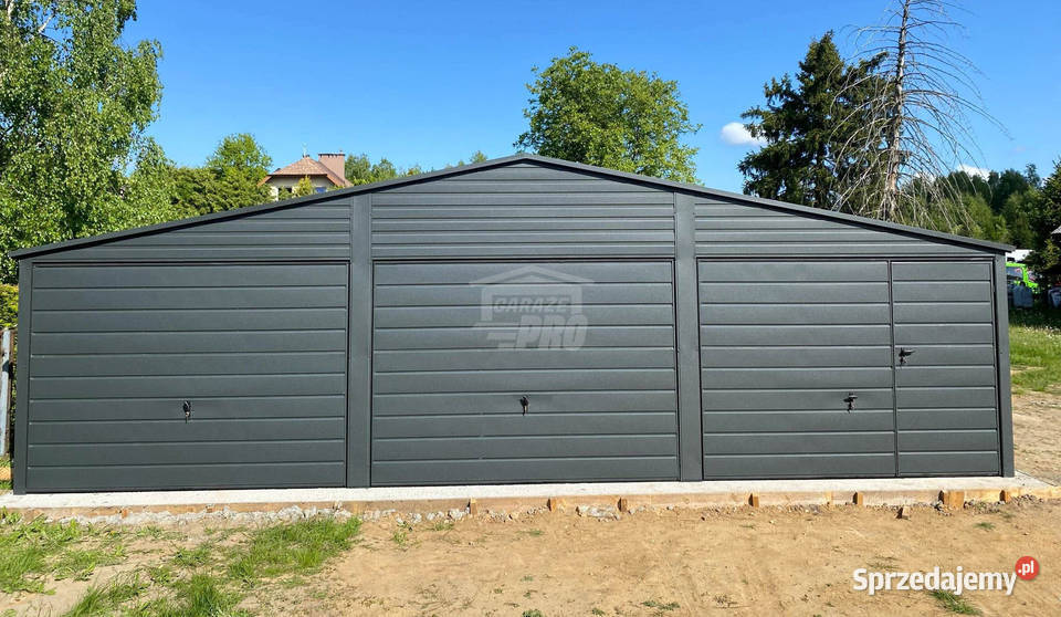 Garaż blaszany 9x6m 3x Brama drzwi Antracyt Dach Łódź sprzedam