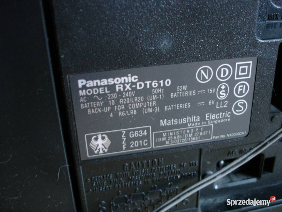 Radiomagnetofon PANASONIC RXDT610 lubuskie