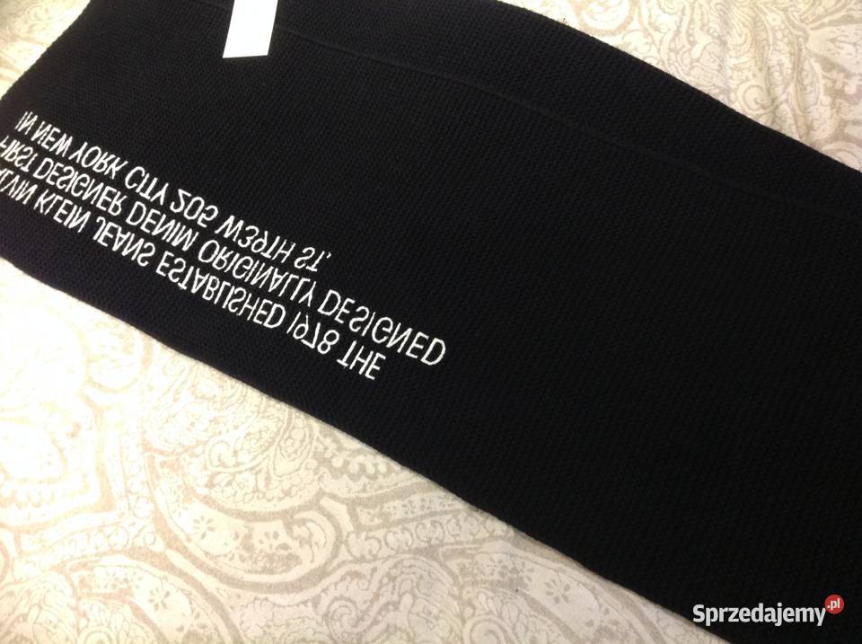 Czarny Długi Gruby Szalik Szal CALVIN KLEIN NOWY lubuskie