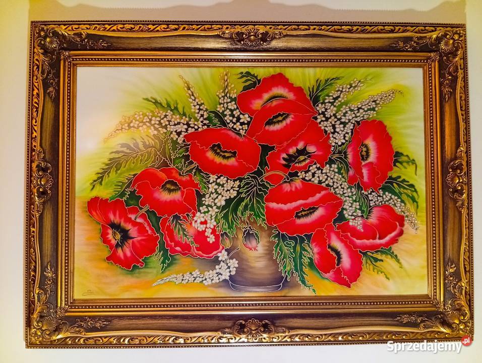 Obraz maki malowane na jedwabiu pomorskie Starogard Gdański