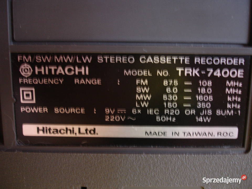 Radiomagnetofon HITACHI TRK7400E lubuskie Zielona Góra sprzedam