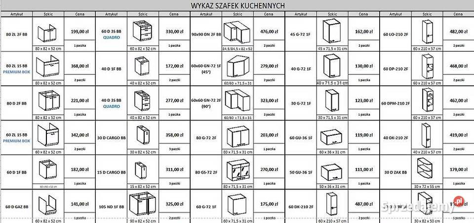 Zestaw mebli kuchennych Bolonia 260 szybka łódzkie Łódź