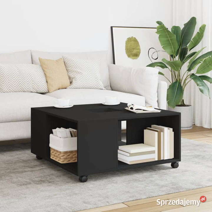 Stolik kawowy czarny 80x80x40 materiał Warszawa sprzedam