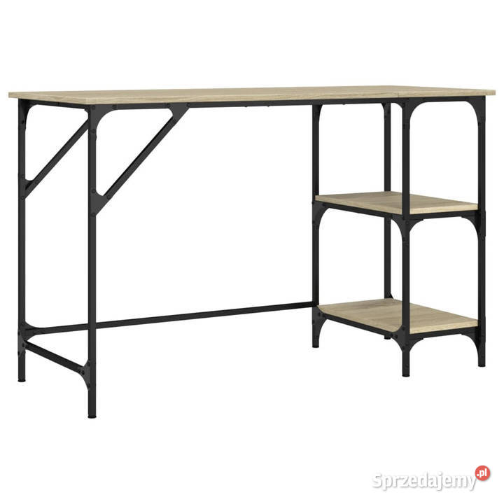 Biurko dąb sonoma 120x50x75 metal i materiał