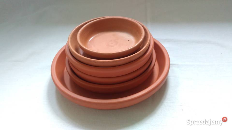 PODSTAWKI doniczek GLINA brązowa kpl6 NOWE