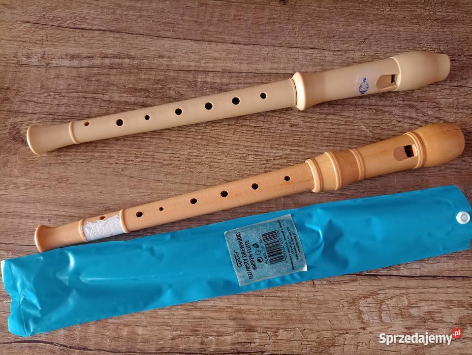 Flet prosty  plastikowy+ Flet prosty drewniany wooden flute