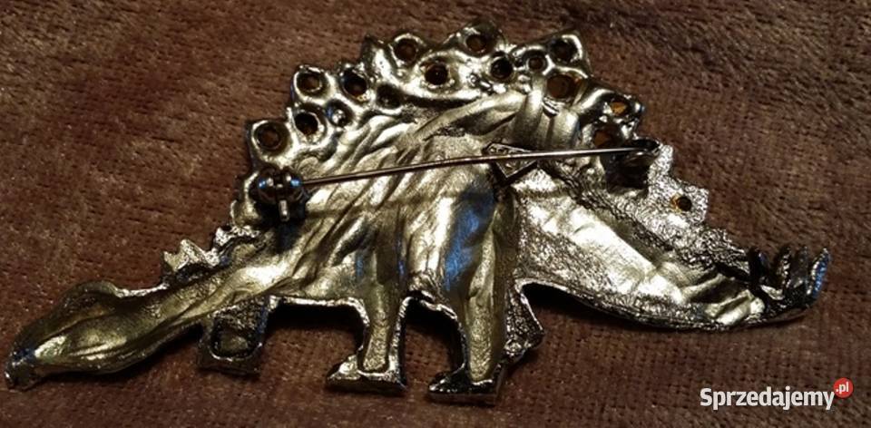 Stara angielska broszka dinozaur Ochojno